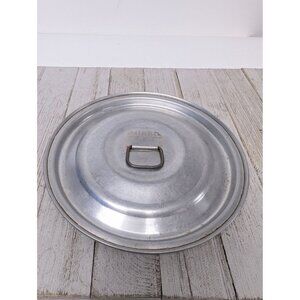 Vintage Aluminum Mirro Safety Ring Pot Cover Round Metal Lid 7 3/4" - #2